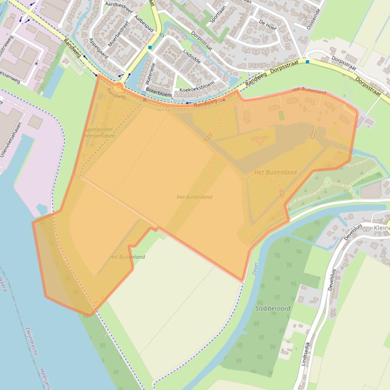 Kaart van postcodegebied 2995TP.