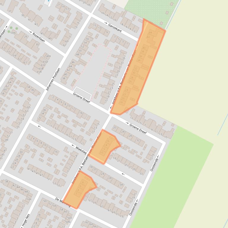 Kaart van postcodegebied 2995VB.