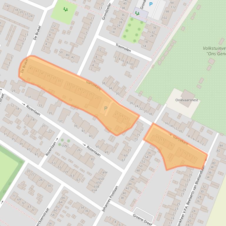Kaart van postcodegebied 2995VC.