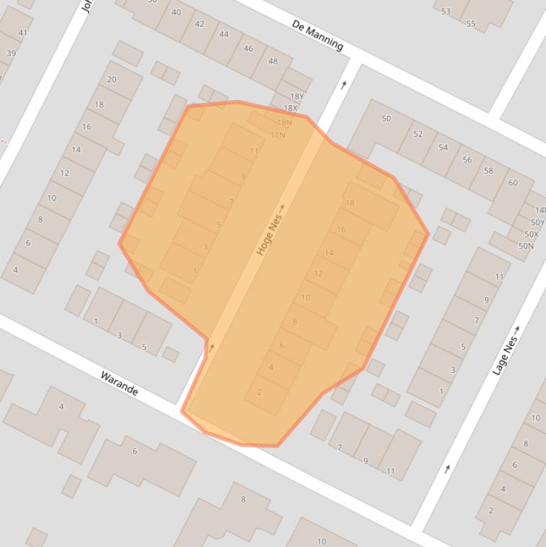 Kaart van postcodegebied 2995VG.