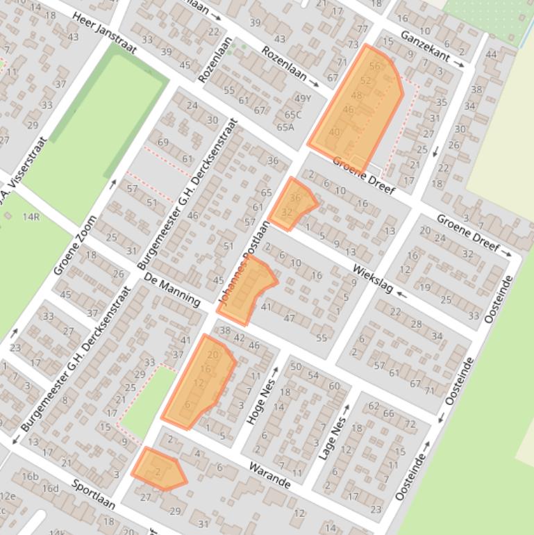 Kaart van postcodegebied 2995VK.
