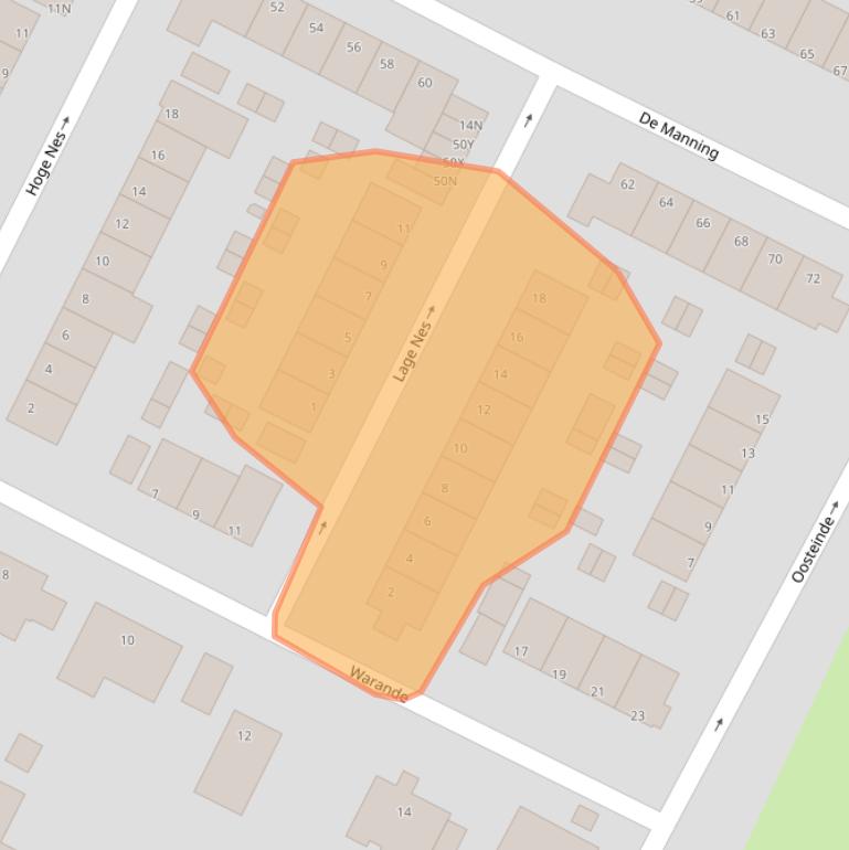 Kaart van postcodegebied 2995VL.