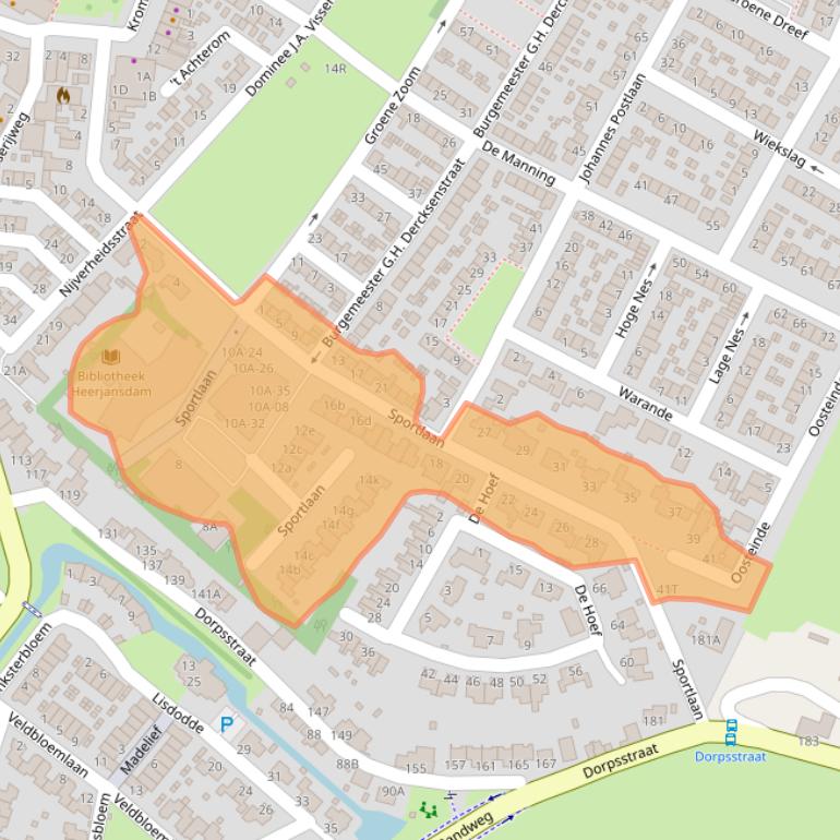 Kaart van postcodegebied 2995VN.