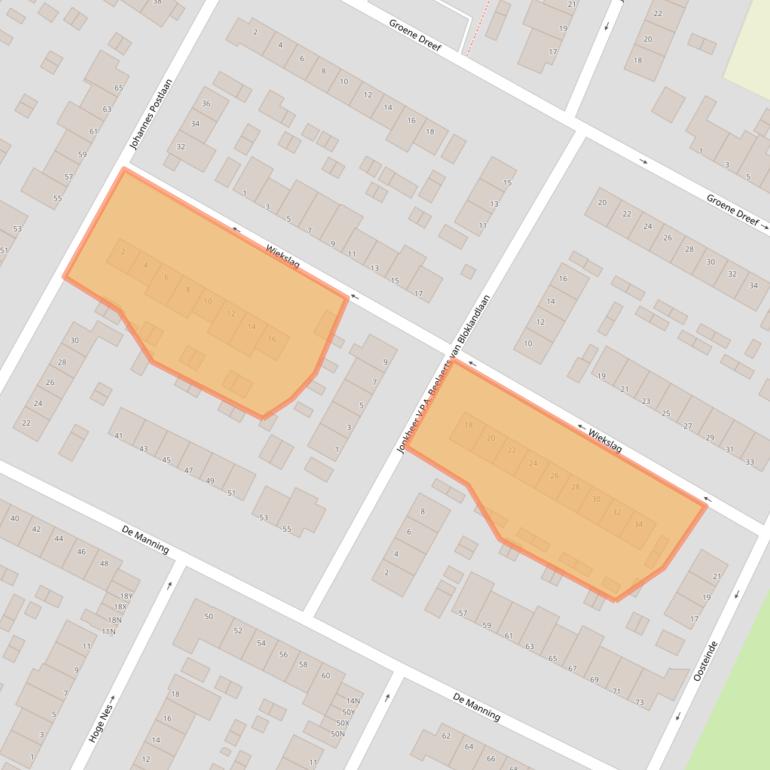 Kaart van postcodegebied 2995VS.