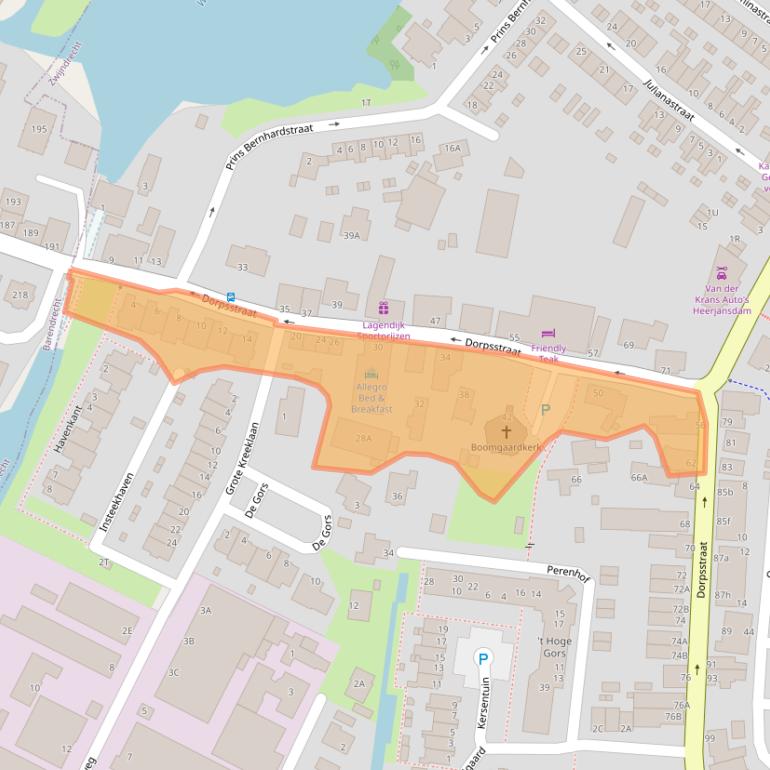 Kaart van postcodegebied 2995XH.