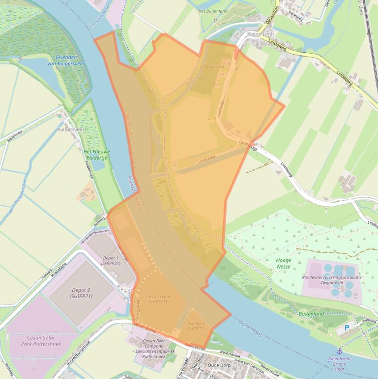 Kaart van postcodegebied 2995XL.