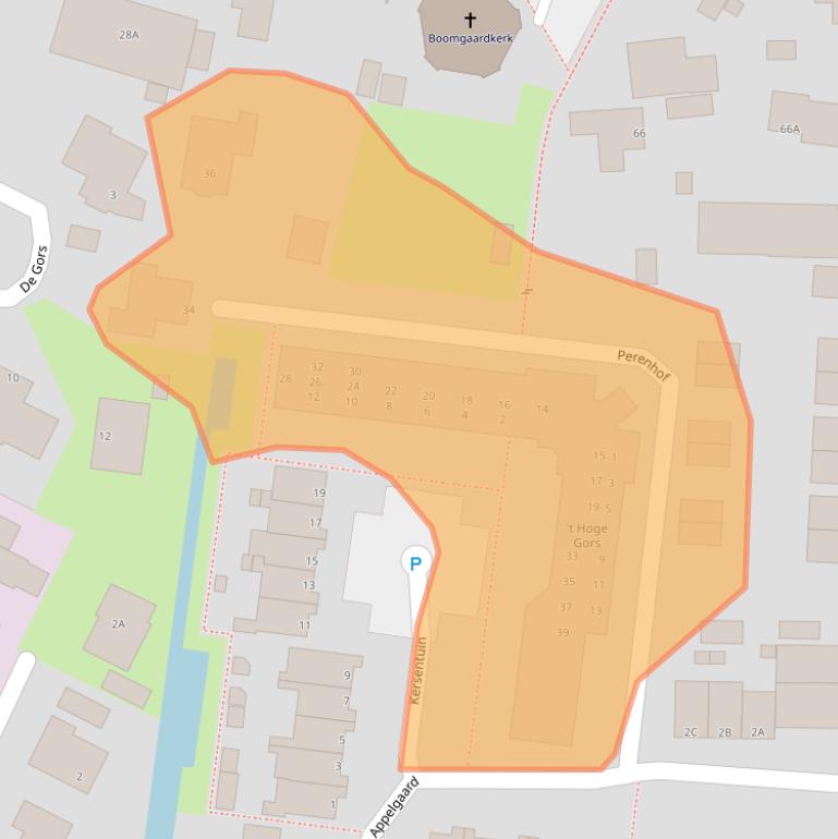 Kaart van postcodegebied 2995XS.