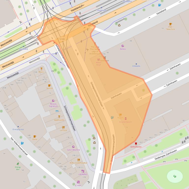 Kaart van postcodegebied 3011BS.