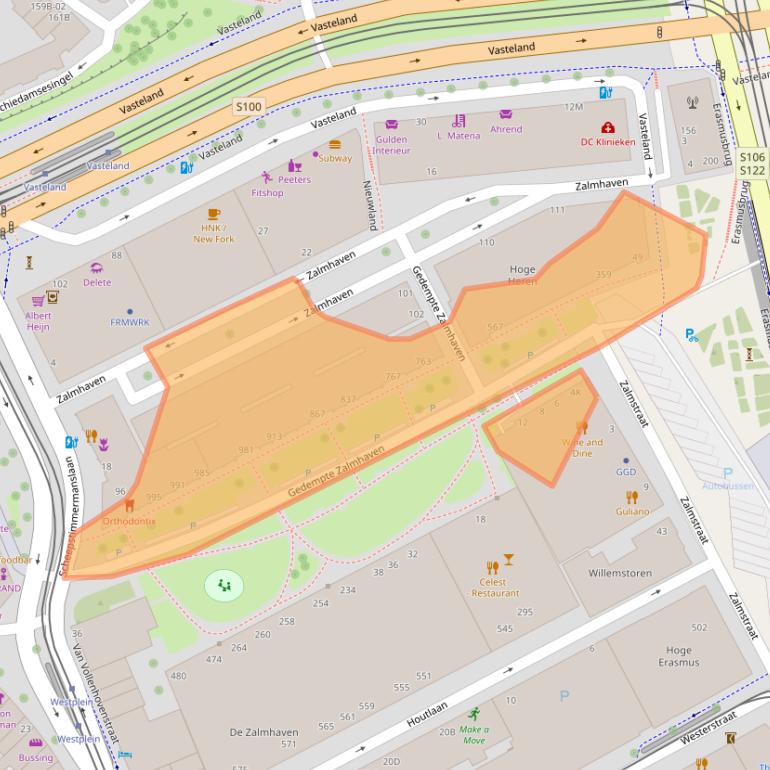 Kaart van postcodegebied 3011BT.