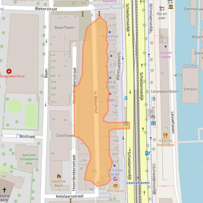 Kaart van postcodegebied 3011CJ.