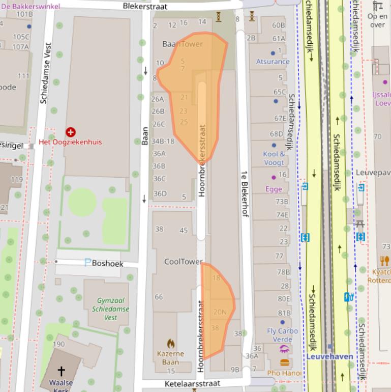 Kaart van postcodegebied 3011CL.