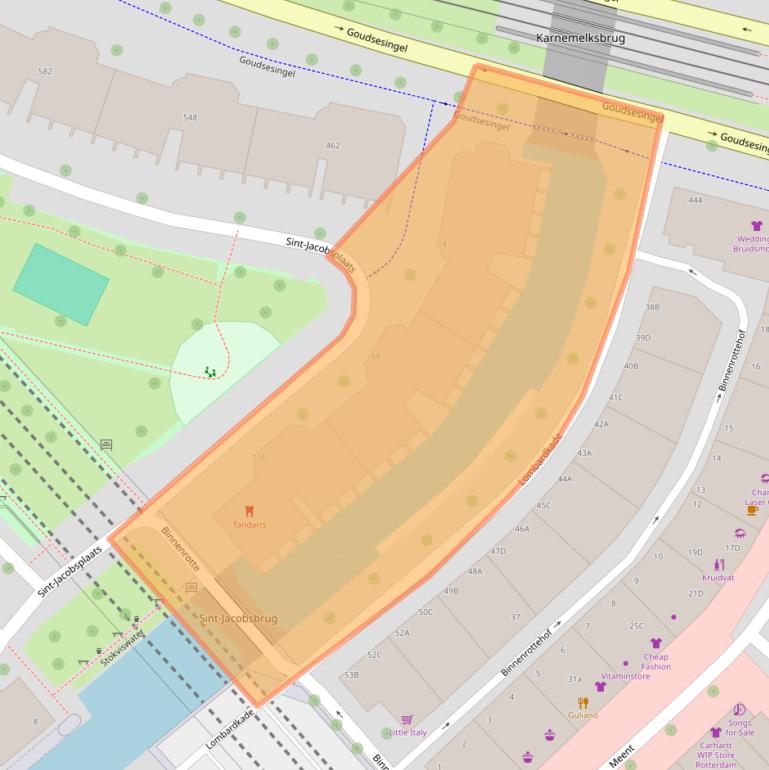 Kaart van postcodegebied 3011DD.