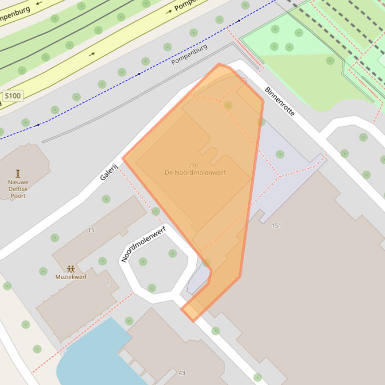 Kaart van postcodegebied 3011DJ.