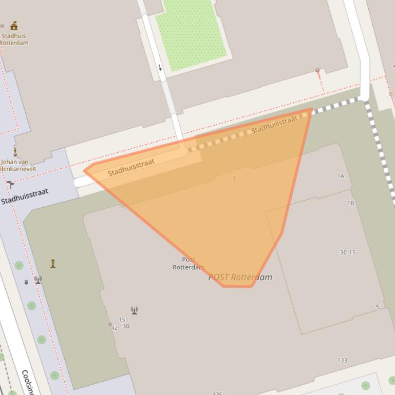 Kaart van postcodegebied 3011JV.