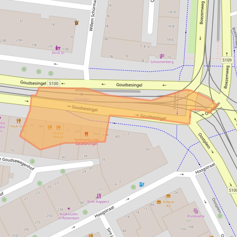 Kaart van postcodegebied 3011KB.