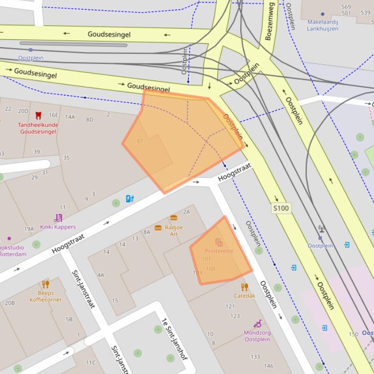 Kaart van postcodegebied 3011KW.