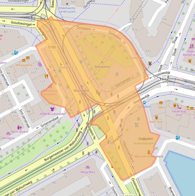 Kaart van postcodegebied 3011KZ.