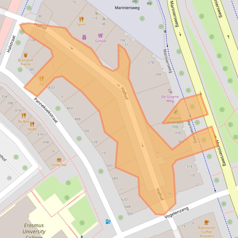 Kaart van postcodegebied 3011LB.