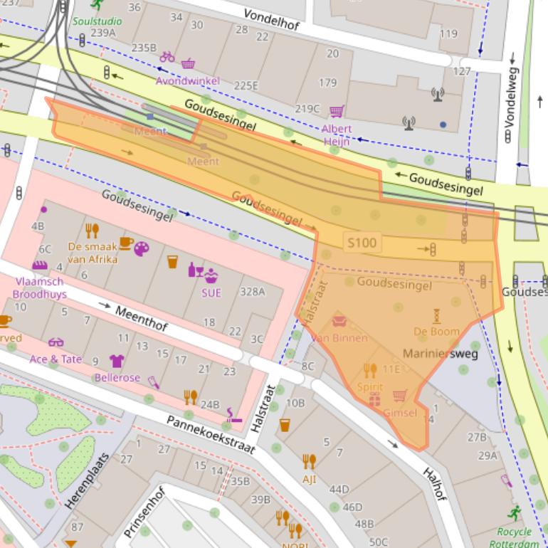 Kaart van postcodegebied 3011NB.