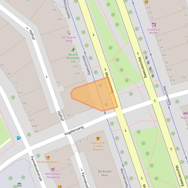 Kaart van postcodegebied 3011NE.