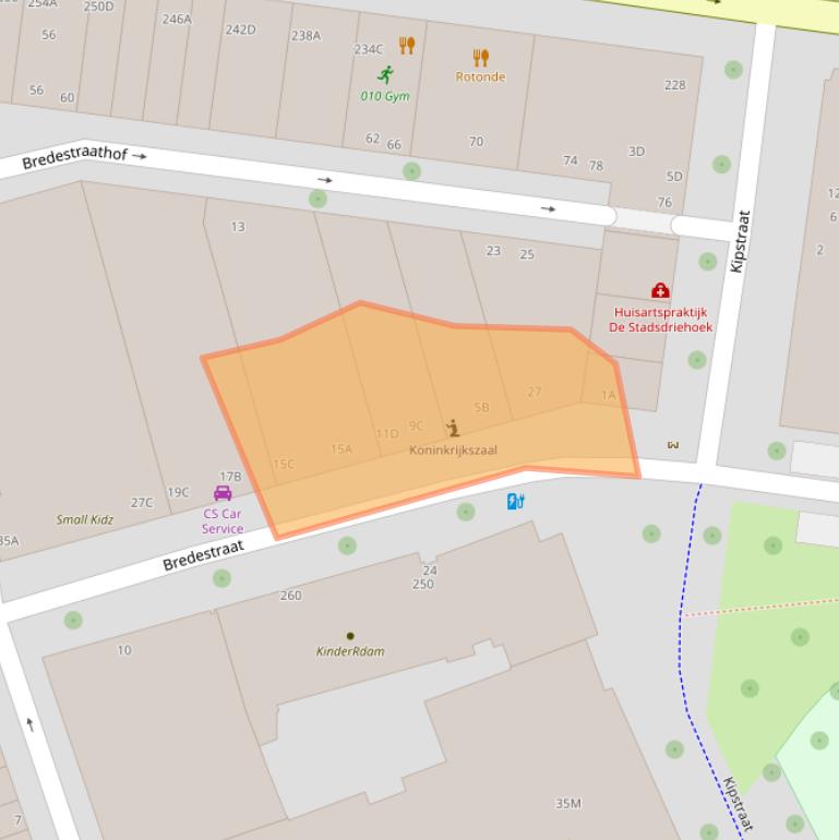 Kaart van postcodegebied 3011RB.