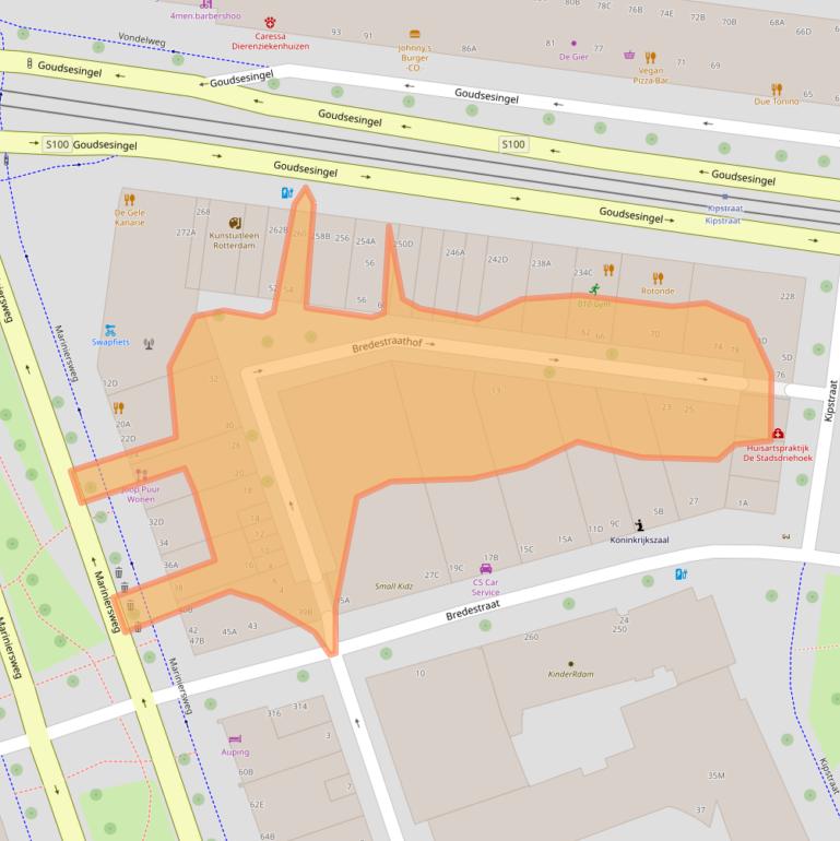 Kaart van postcodegebied 3011RG.