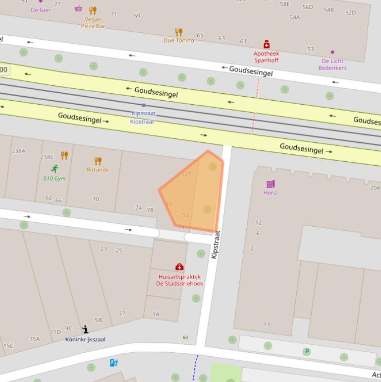 Kaart van postcodegebied 3011RR.