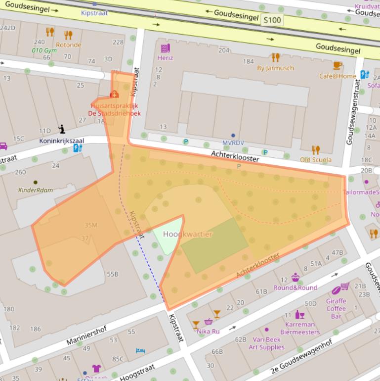 Kaart van postcodegebied 3011RS.
