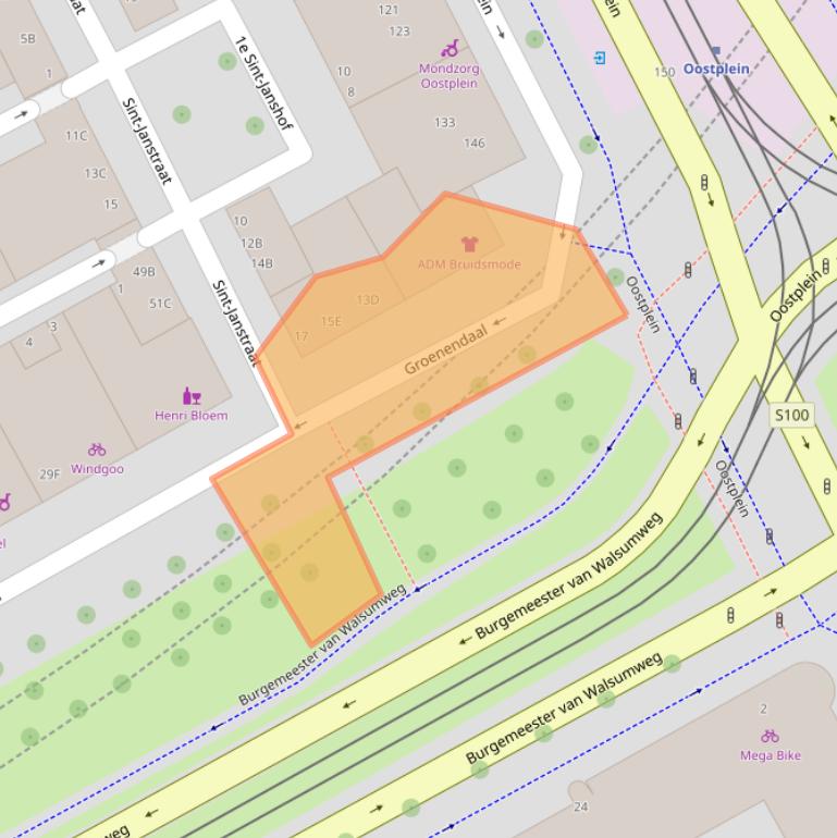 Kaart van postcodegebied 3011SJ.