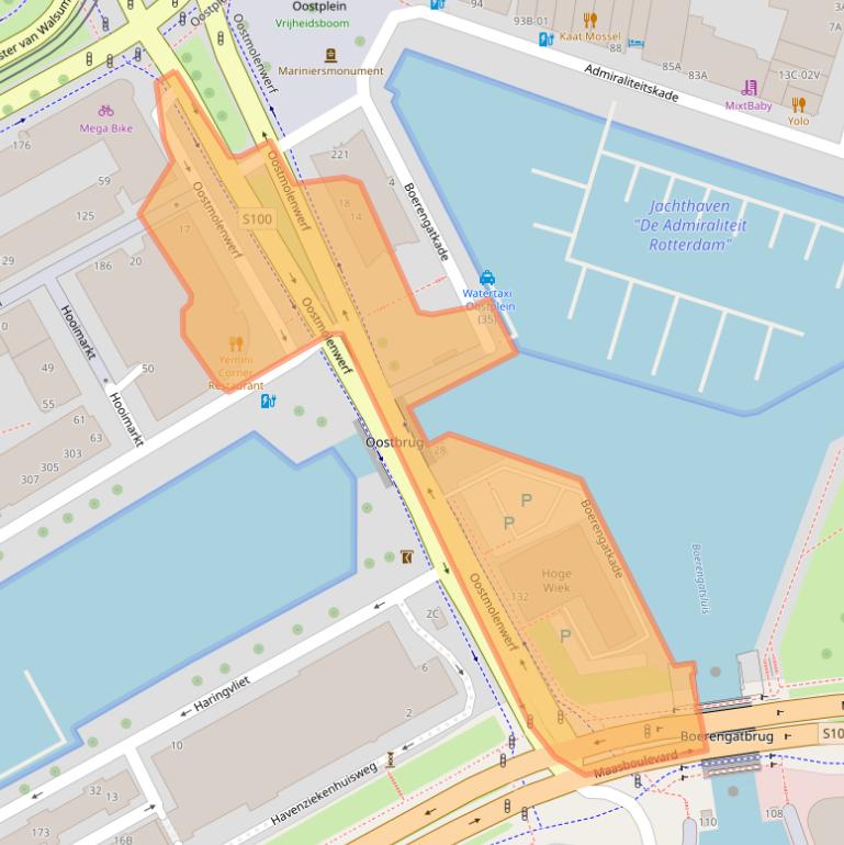 Kaart van postcodegebied 3011TL.