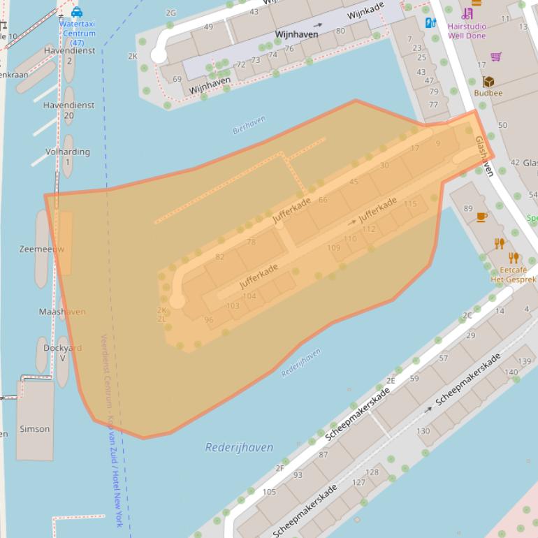 Kaart van postcodegebied 3011VW.