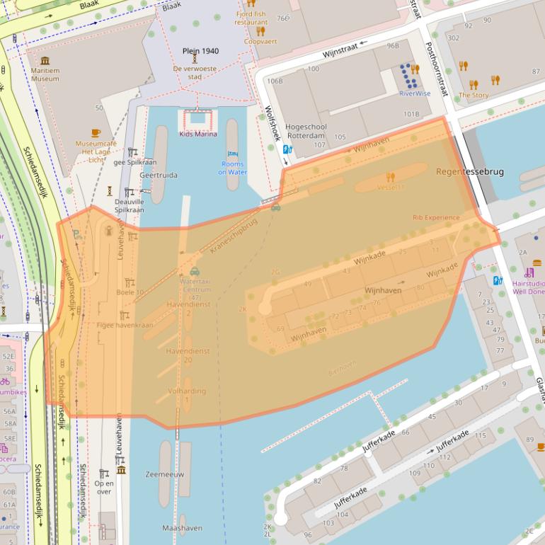 Kaart van postcodegebied 3011VZ.