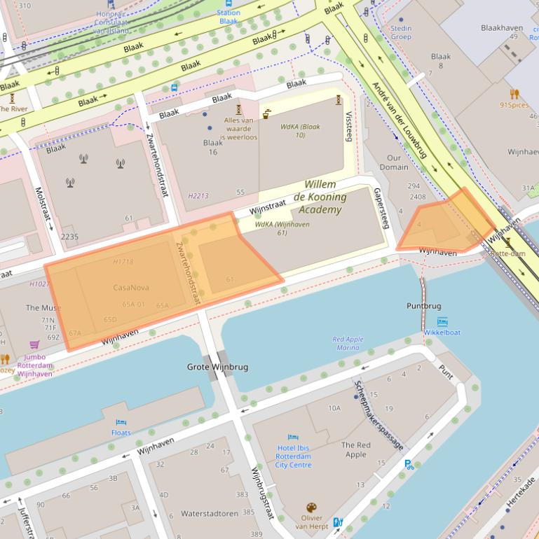 Kaart van postcodegebied 3011WJ.