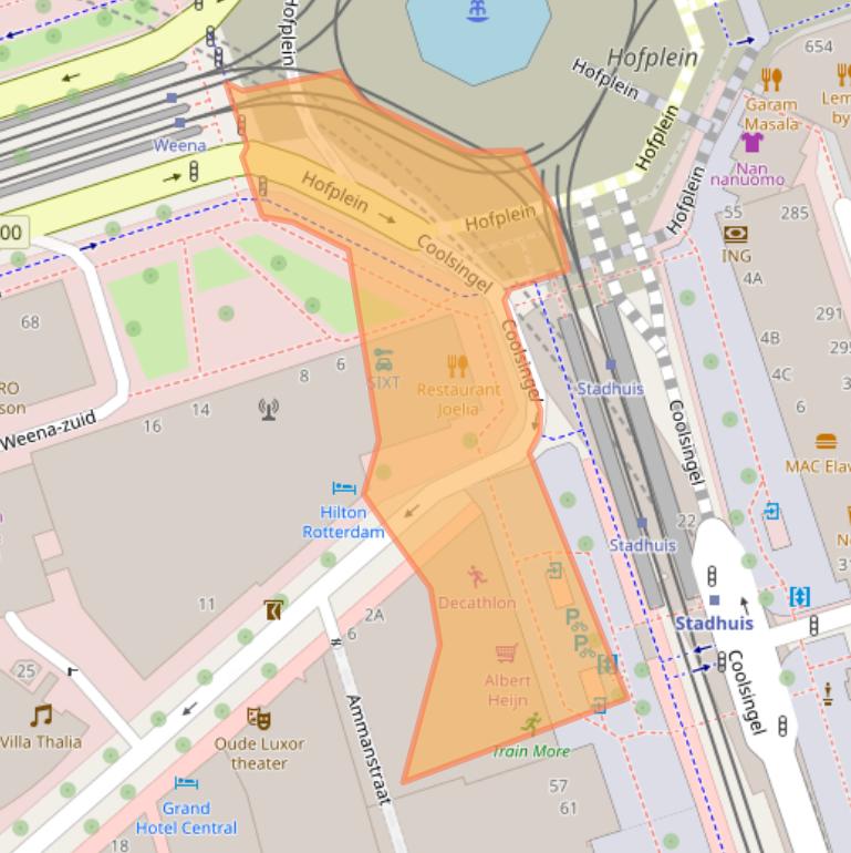 Kaart van postcodegebied 3012AA.