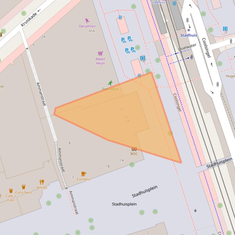 Kaart van postcodegebied 3012AB.