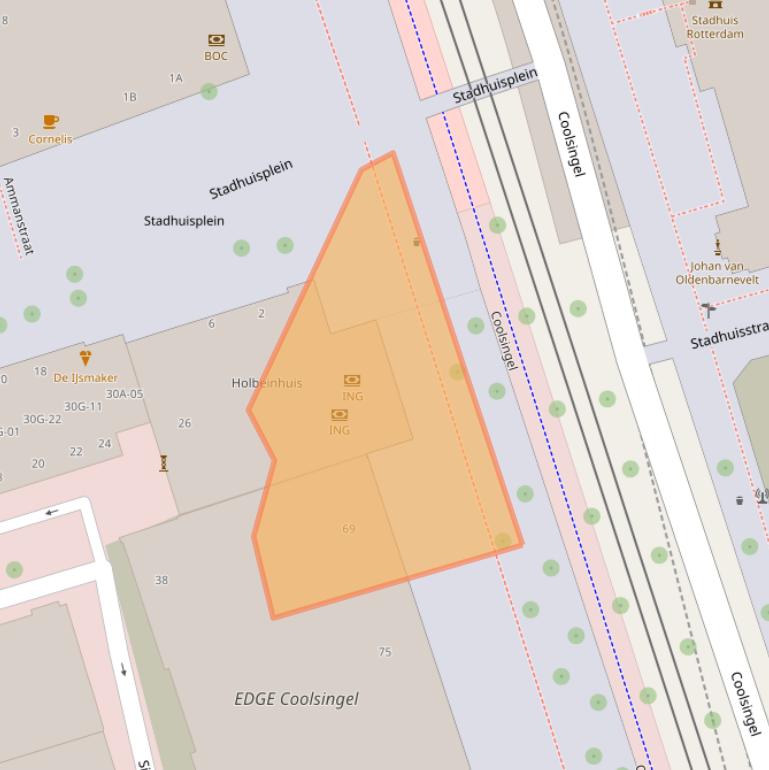 Kaart van postcodegebied 3012AC.