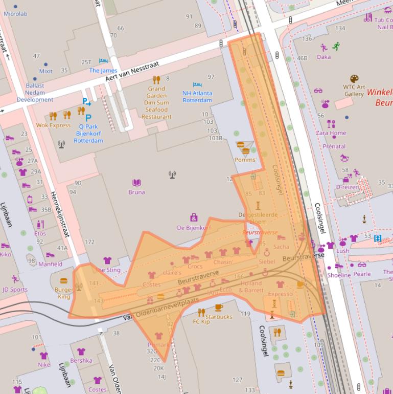 Kaart van postcodegebied 3012AT.