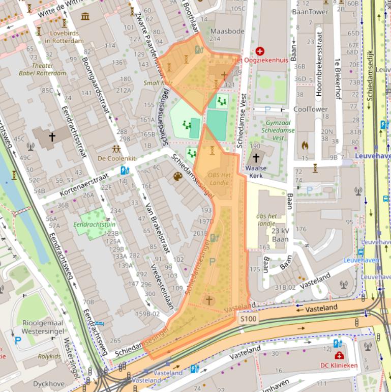 Kaart van postcodegebied 3012BA.