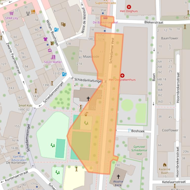 Kaart van postcodegebied 3012BH.