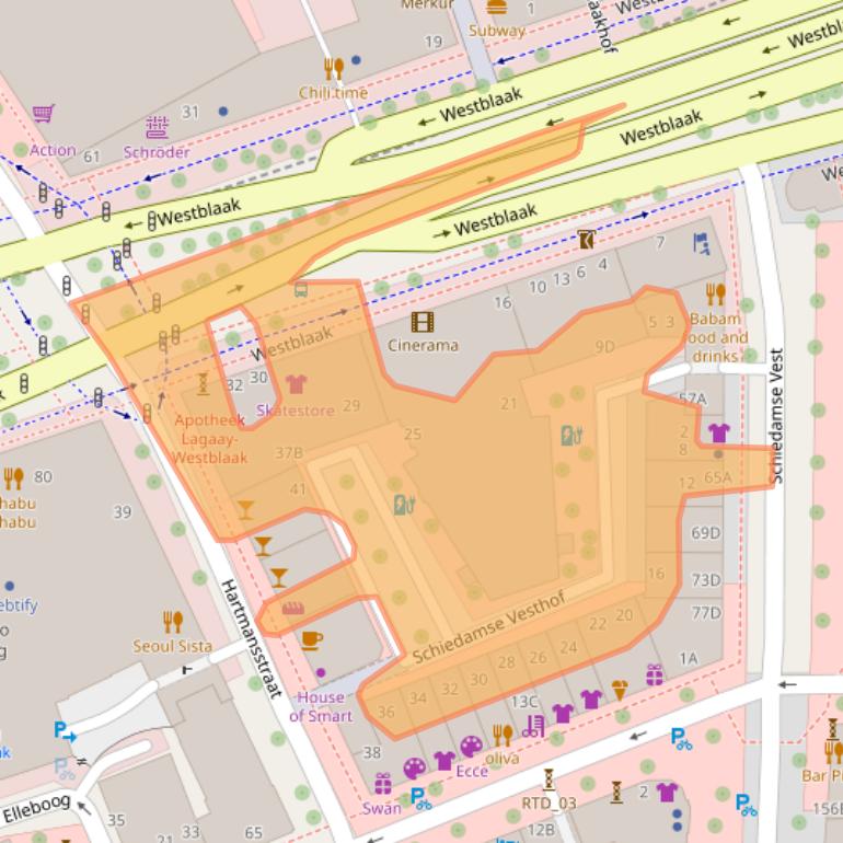 Kaart van postcodegebied 3012BJ.