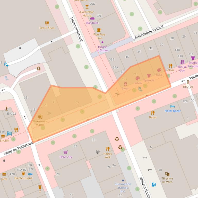 Kaart van postcodegebied 3012BL.