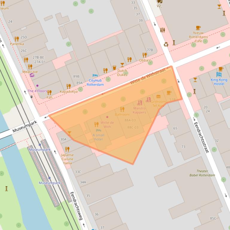 Kaart van postcodegebied 3012BT.