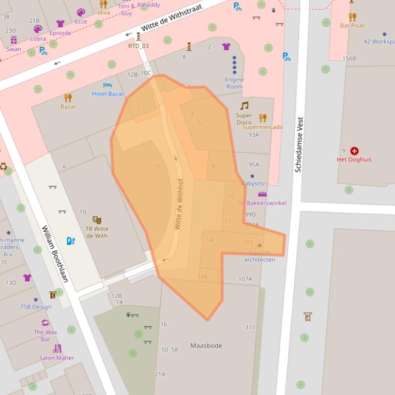 Kaart van postcodegebied 3012BV.