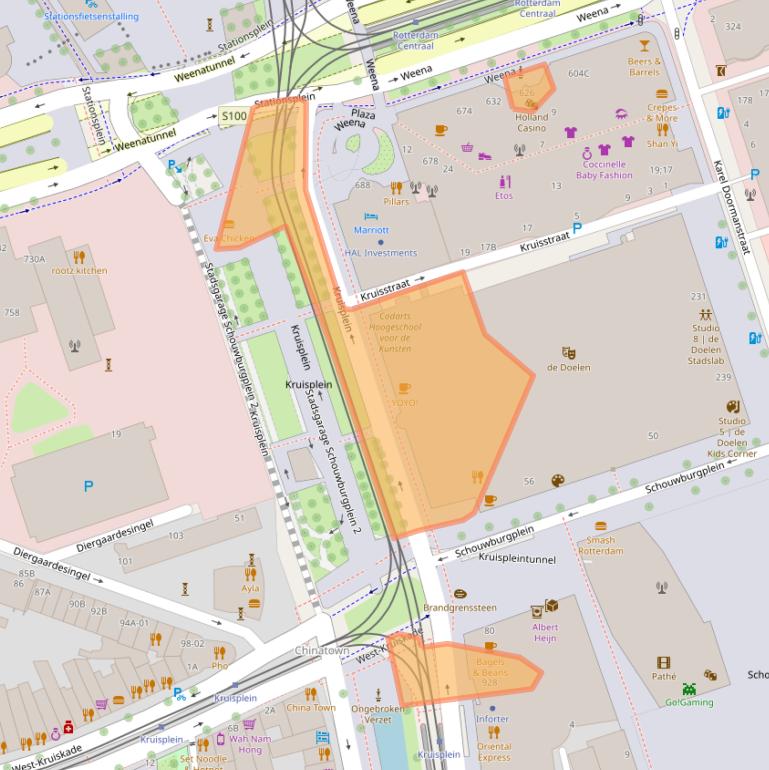 Kaart van postcodegebied 3012CC.