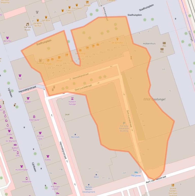 Kaart van postcodegebied 3012ET.