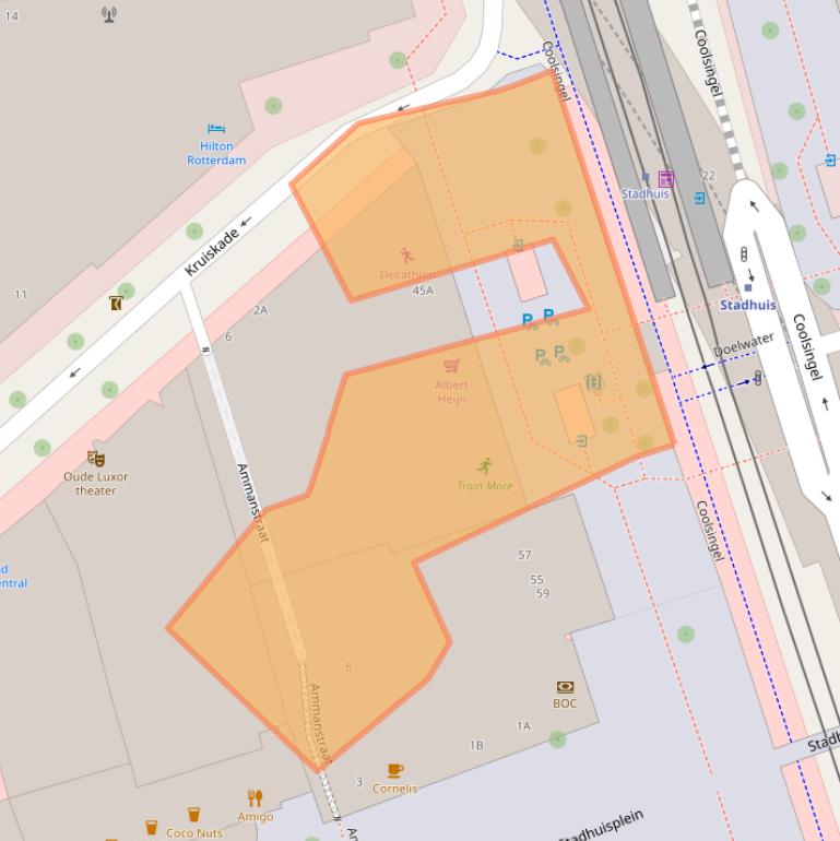 Kaart van postcodegebied 3012EX.