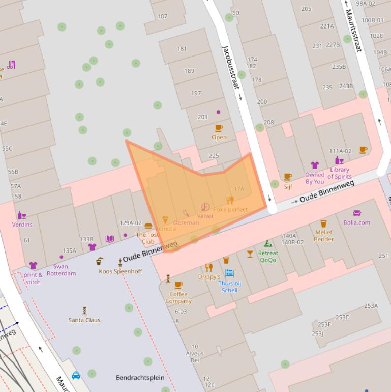 Kaart van postcodegebied 3012JC.
