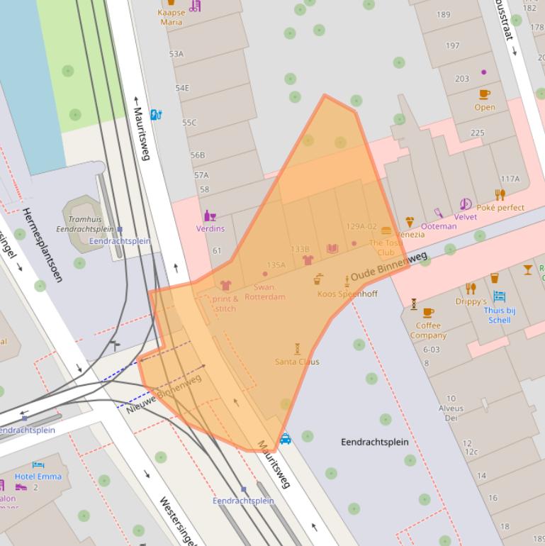 Kaart van postcodegebied 3012JD.