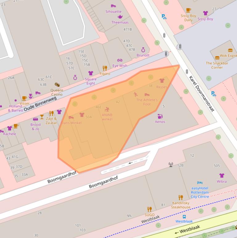 Kaart van postcodegebied 3012JE.