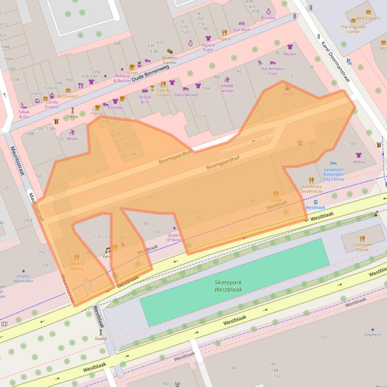 Kaart van postcodegebied 3012JJ.